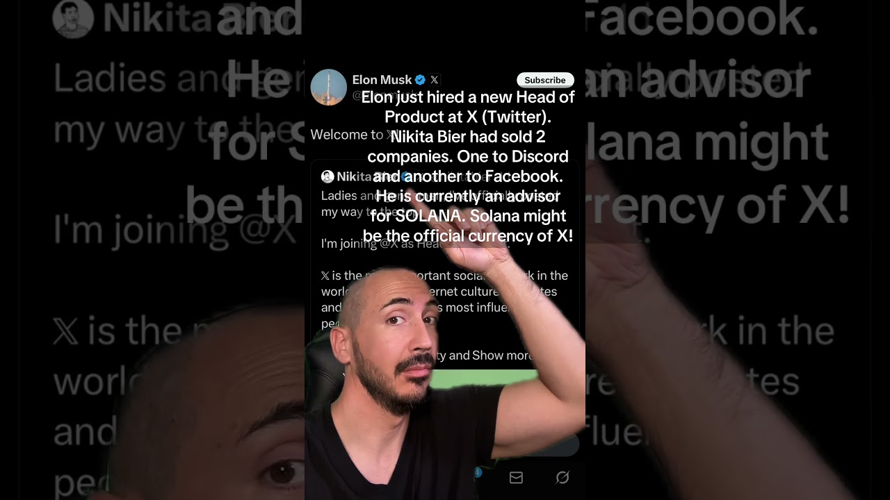 Elon hires Solana Advisor to run X!