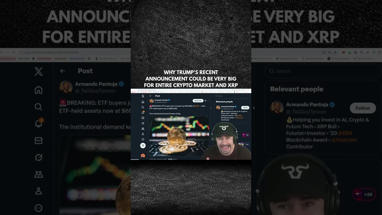 WHY TRUMP'S ANNOUNCEMENT COULD BE VERY BIG FOR ENTIRE CRYPTO MARKET AND XRP?