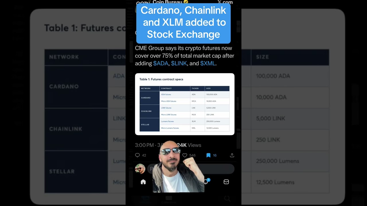 Cardano Chainlink And XLM On A Stock Exchange!
