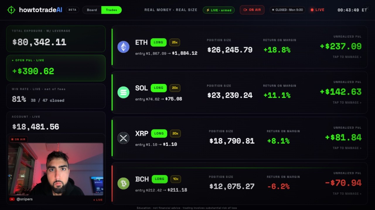 Day 2 - Vibe Coding a Trading Algo with Claude Until It Beats Me (ETH SOL XRP)