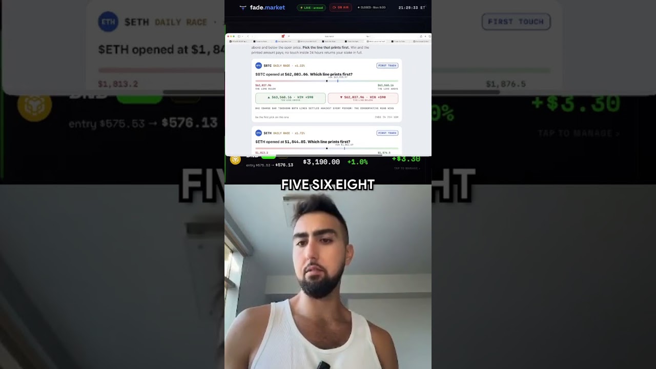 FADING EXPLAINED IN 60 SECONDS ⚠️ (how fade.markets turns a prediction into a real trade)